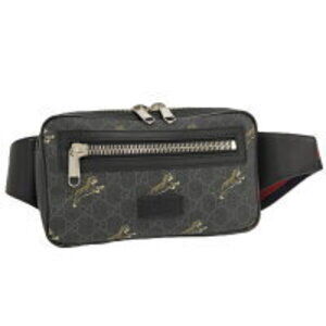 GUCCI Waist Bag GG Supreme Tiger Black Gray